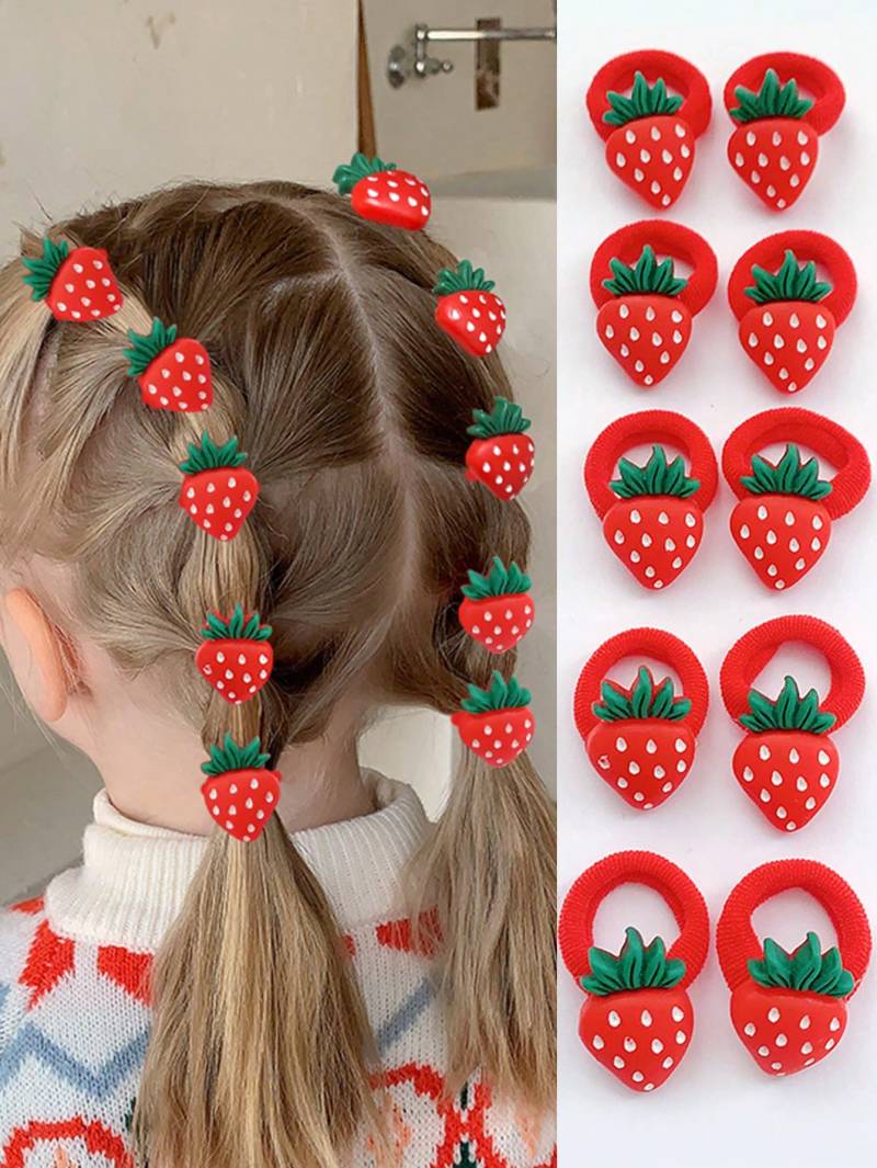 قراصات شعر بناتي الفراولة 🍓