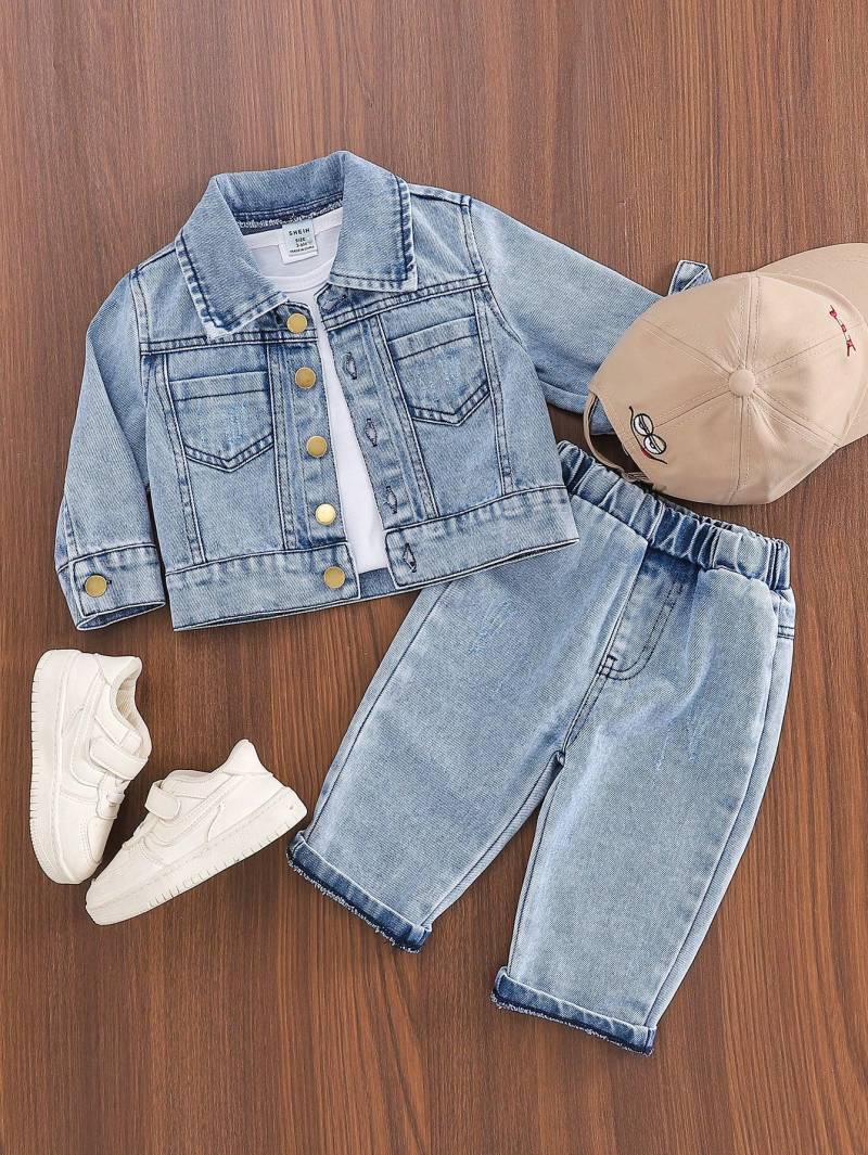 طقم "الجينز الأنيق"  🧢👖