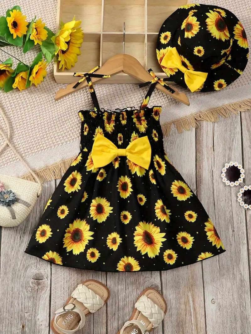 فستان "عباد الشمس" الصيفي المبهج للأطفال 🌻✨