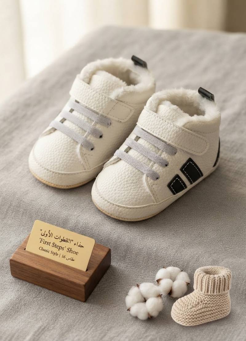 حذاء "الخطوات الأولى" (First Steps' Shoe) | الطراز الكلاسيكي 👟🤍