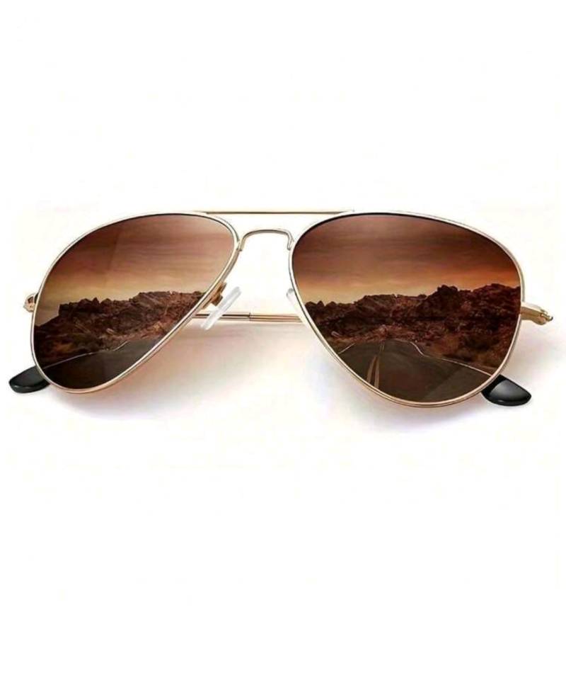 نظارات شمسية كلاسيكية بتصميم أفياتور ذهبي 🕶️✨