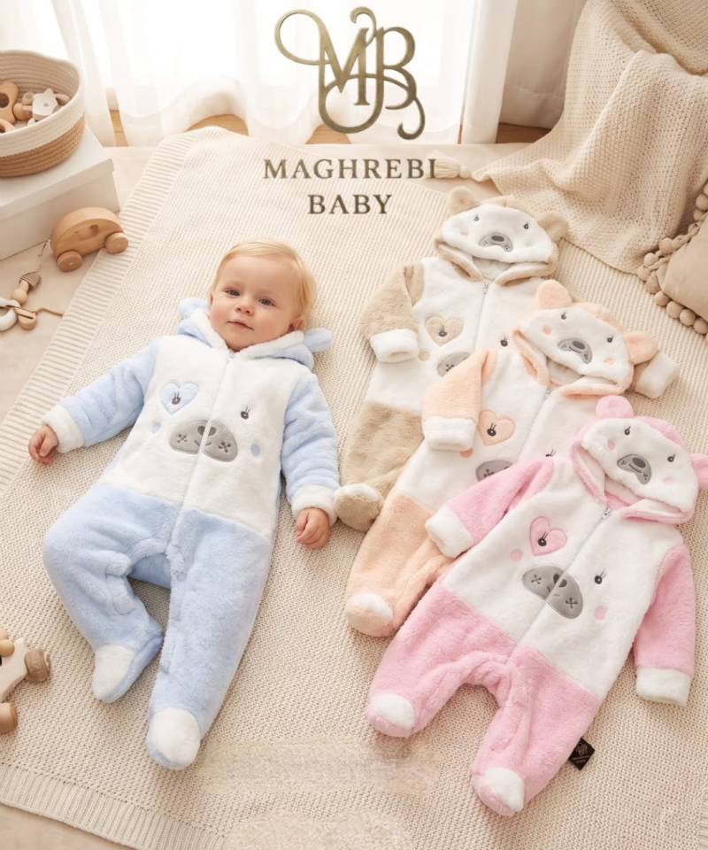 ​🧸 أفرول شتوي فرو ناعم للأطفال - Maghrebi Baby ❄️