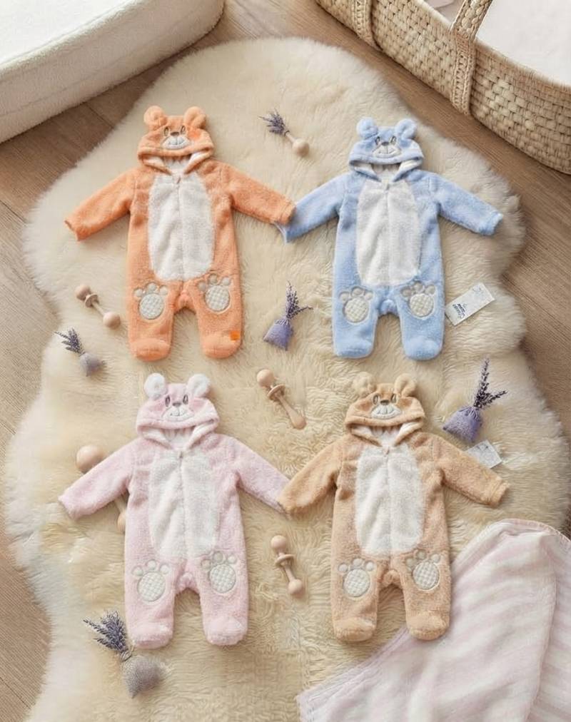 مجموعة أفرهول أطفال شتوي بتصميم الدب اللطيف 🧸✨ (Clemens Baby)